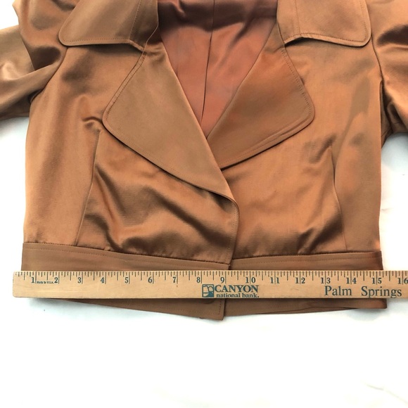 French Connection silky polished cotton blend short sleeve crop jacket - Picture 6 of 7